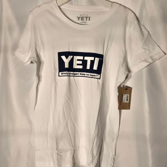 yeti Tops - Yeti Women's White T-shirt (L-#47)